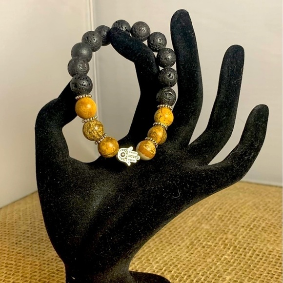 Jewelry - Jasper Stone and Lava Stone Bracelet